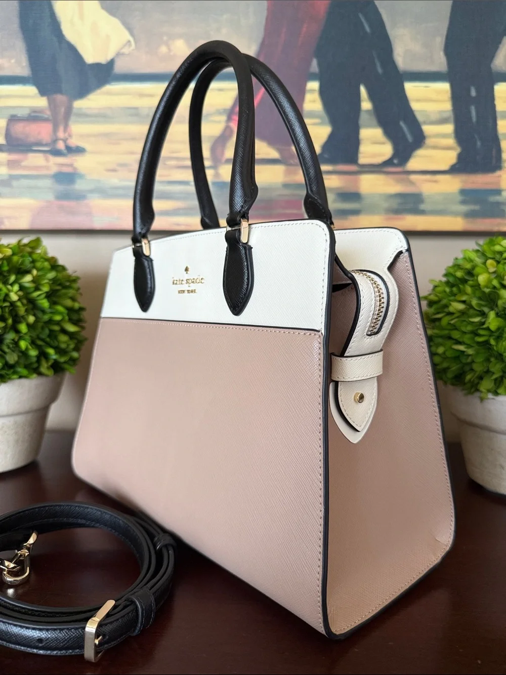KATE SPADE ♠️New York 🤎Madison🤎 COLORBLOCK MEDIUM SATCHEL BAG 🌟LIKE NEW🌟